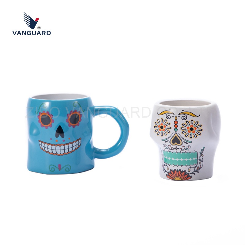 Novelty Skull Design Mug Unique Porcelain Gift Mug for Halloween Promotion – Porcelain Gift Mug and Porcelain Mug price