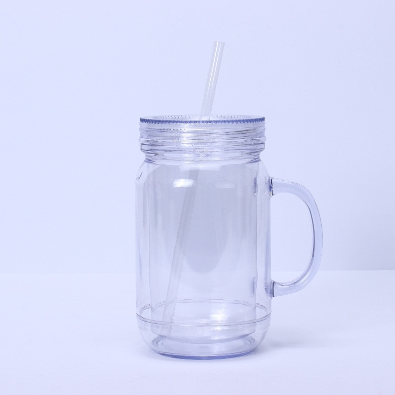 Pre-Drilled 20oz Snow Globe Tumbler Double Wall Acrylic Mason Jar DIY Personalized Mug for UV Dtf Glitter Fillable Tumblers – 20oz Snow Globe Mug and Acrylic Mug price