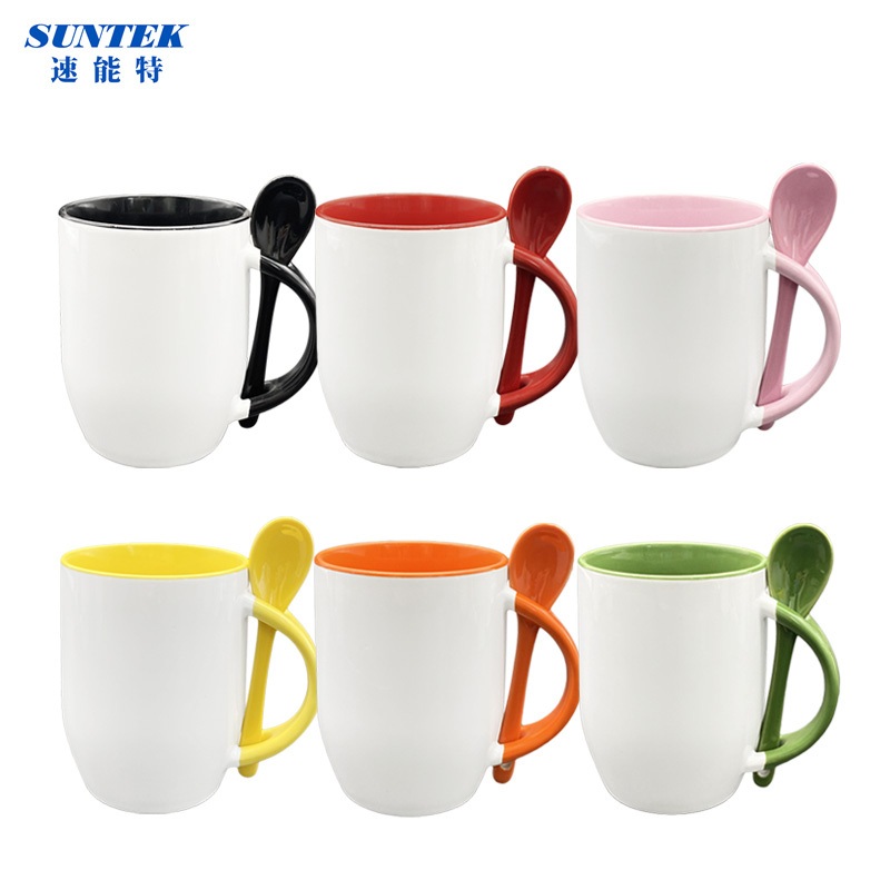 12oz Thermal Handle Porcelain Blank Coffee Milk Latte Mug Heat Inner Colored Sublimation Ceramic Mugs – Ceramic Mugs for Sublimation and Colorful Ceramic Sublimation Mug price