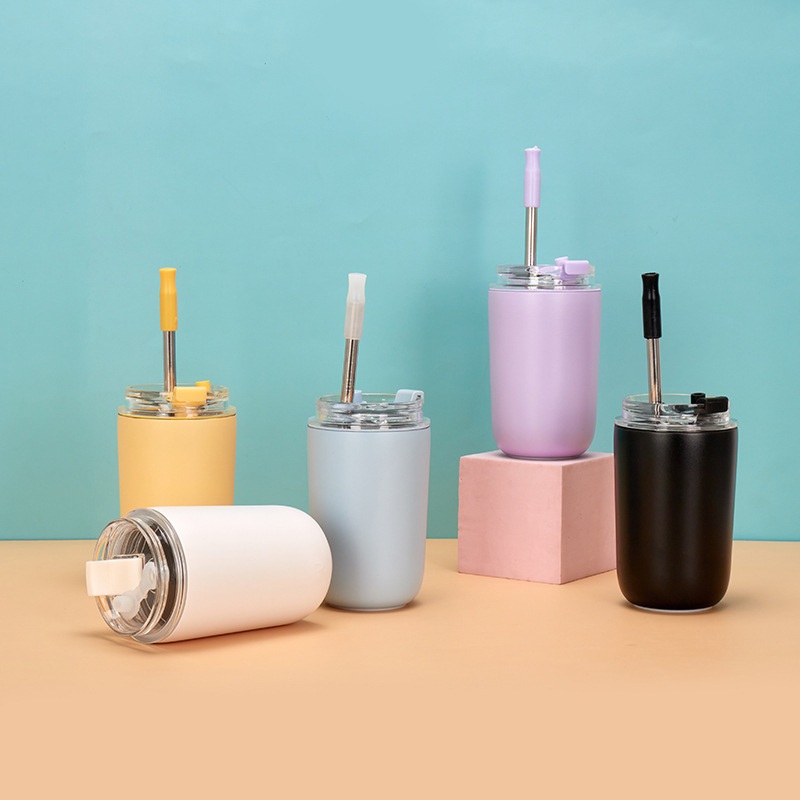 280ml High Quality Custom Milk Tumblers Stainless Steel Coffee Mug with Straw in Bulk – Coffee Mug and Stainless Steel Coffee Mug price
