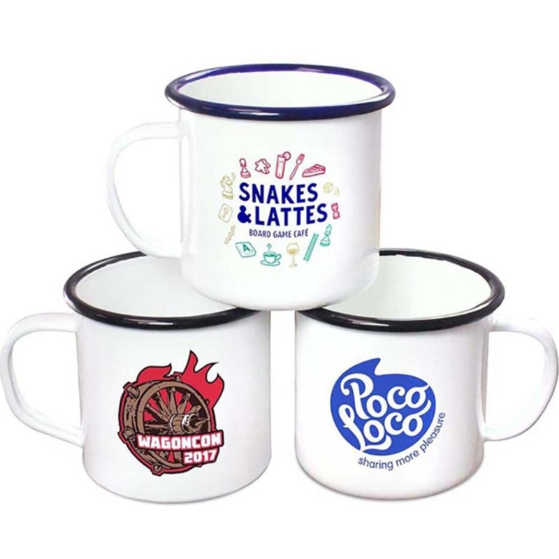 Enamel Drinking Mugs Metal Cups for Home Office Party Supplies – Cup and Utensil price