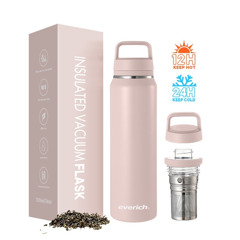 Everich 18/8 Double Wall Stainless Steel Sport Water Bottle with 100% Leak-Proof Tritan SIP Mouth and Tea Infuser – Vacuum Bottle and Sports Water Bottle price