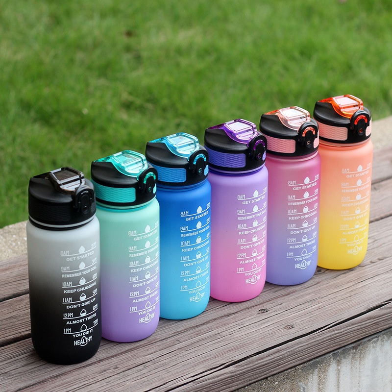 Plastic 600ml Sport Gym Motivational BPA Free Drink Water Bottle with Time Marker Straw Strainer Flip Top Cover – Water Bottle and Sports Bottle price