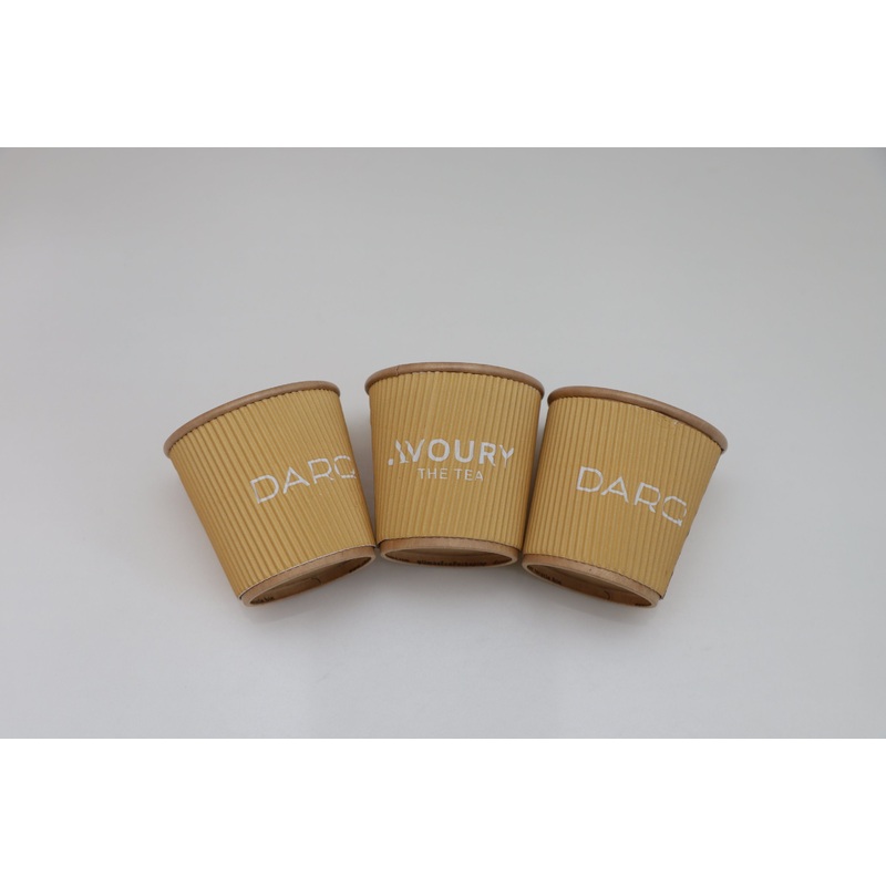 Plastic Free Coating 4oz Paper Ripple Wall Coffee Cups – Disposable Cup and Insulation Disposable 8oz Double Wall Paper Cup price