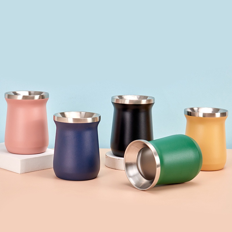 Wholesale 304 Stainless Steel Spraying Mini Double Wall Insulated Cup Office Portable Beer Mug Muddy Cup – Cup and Mug price
