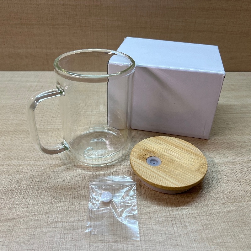Wholesale New Design 17oz 20oz Pre Drilled Double Wall Clear Snow Globe Can Jar Glass Tumbler Mug with Handle – Jar Glass Tumbler Mug and Tumbler Mug with Handle price