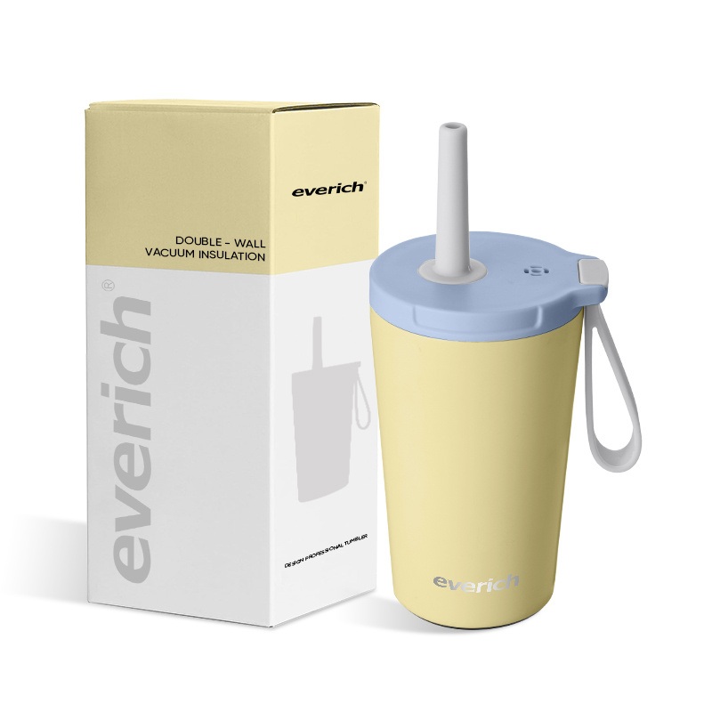 Wholesale ODM New Double-Wall 304 Stainless Steel Vacuum 14oz Straw Cup with Sipping Straw – Kid Bottle and Stainless Steel Bottle price