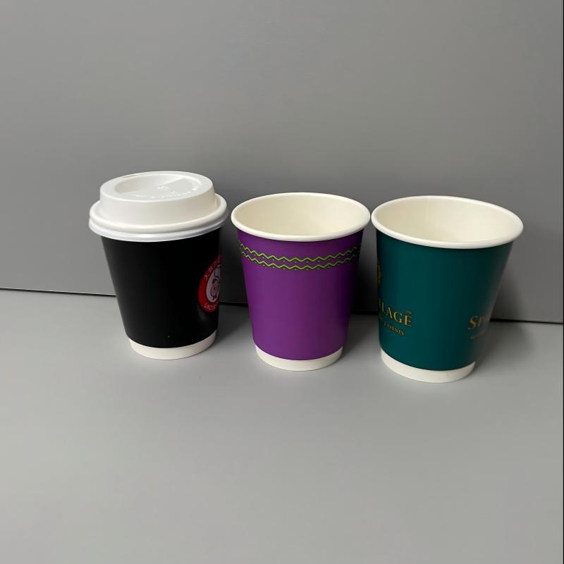 Coffee Cups Logo Disposable Paper Double Wall Cup with Lid 8oz 12oz 16pz 20oz 22oz – Disposable Coffee Paper Cups and Double Wall Paper Cup price