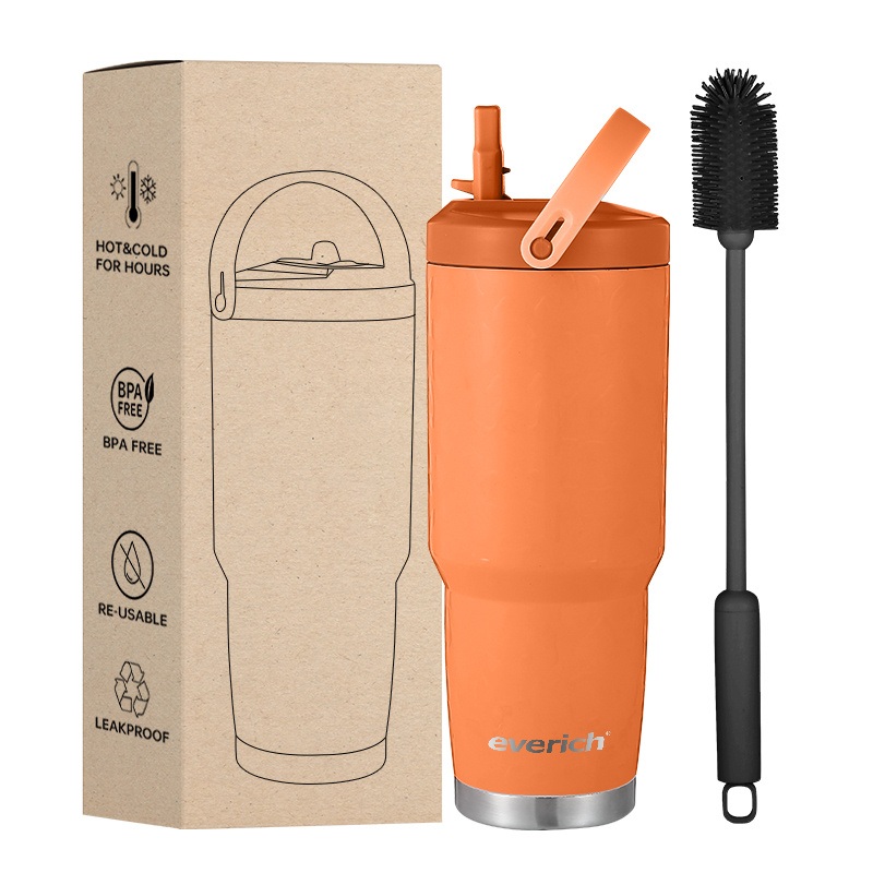 Everich 14/30oz Double-Wall Vacuum Insulated Stainless Steel Tumbler with Straw – Tumbler with Straw and Stainless Steel Tumbler price