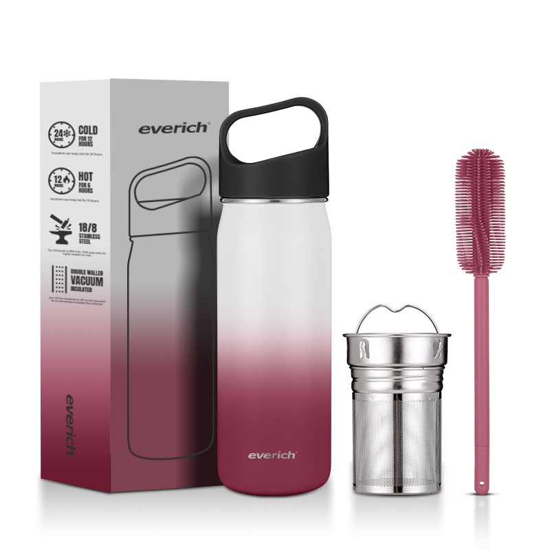 Heat Preservation Sweat-Proof Copper Coated Insulation SS304 Water Bottle with Tea Compartment – Stainless Steel Water Bottle and Vacuum Flask price