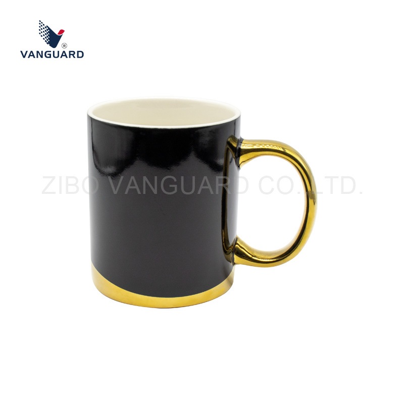 High Quality Ceramic Mug 12oz Water Cup Electroplated Ceramic Mug with Gold Handle – Electroplated Ceramic Mug and 12oz Water Cup price