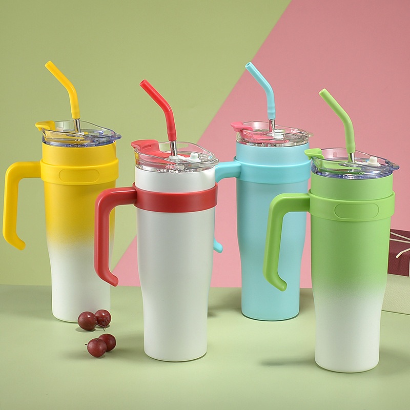Large Capacity 40oz Big Mac Vacuum Cup with Handle Straw Silicone Mouth Stainless Steel Car Water Cup – 40 Oz Vacuum Tumbler and Vacuum Cup with Handle Straw Silicone Mouth price