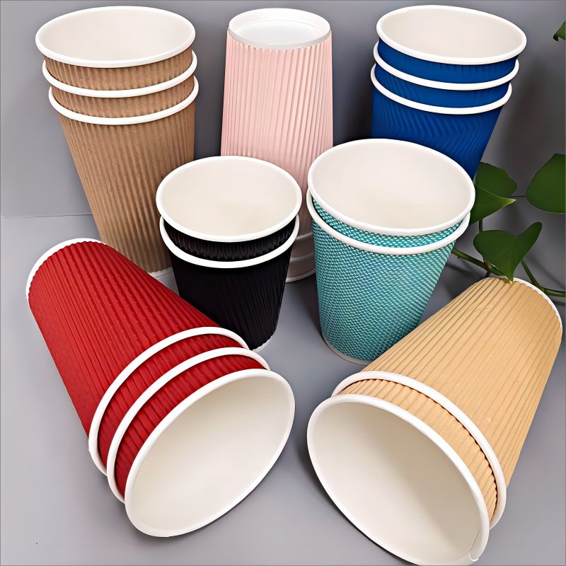 Wholesale 8oz 10oz 12oz 14oz 16oz Ripple Wall Cup Logo Printed Disposable Paper Coffee Cups – Ripple Wall Paper Cup and Biodegradable Paper Cups price