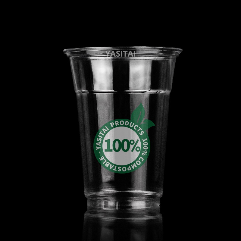 Yasitai Food Package Disposable Biodegradable PLA 300 400 500 700ml Juice Cups with Lids – Milk Tea Cup and Coffee Cup price