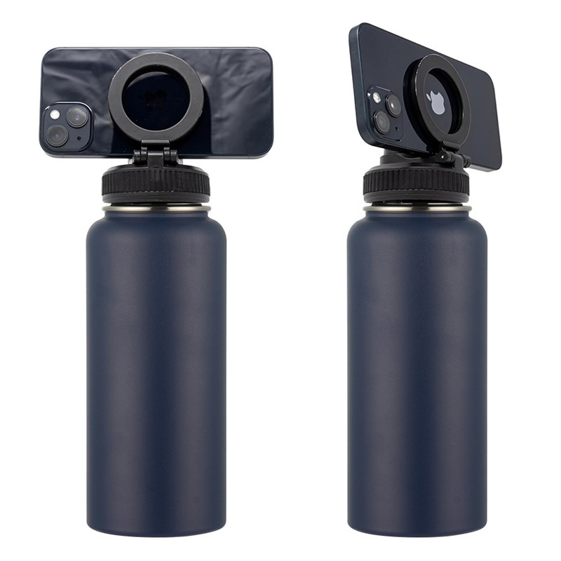 2024 New Design Double Wall Vacuum Insulated 304 Stainless Steel Hot Magnetic Water Bottle with Magnetic Phone Stand Cup Lid – Magsafe Water Bottle and Stainless Steel Magnetic Water Bottles price