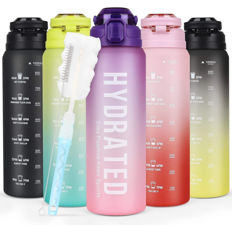 Cheap Wholesale Large 750ml 1000ml BPA Free Drinking Water Bottle Leak Proof Gym Bottle with Time Maker Reminder – Tritan BPA Free Water Bottle and Motivational Water Bottle price