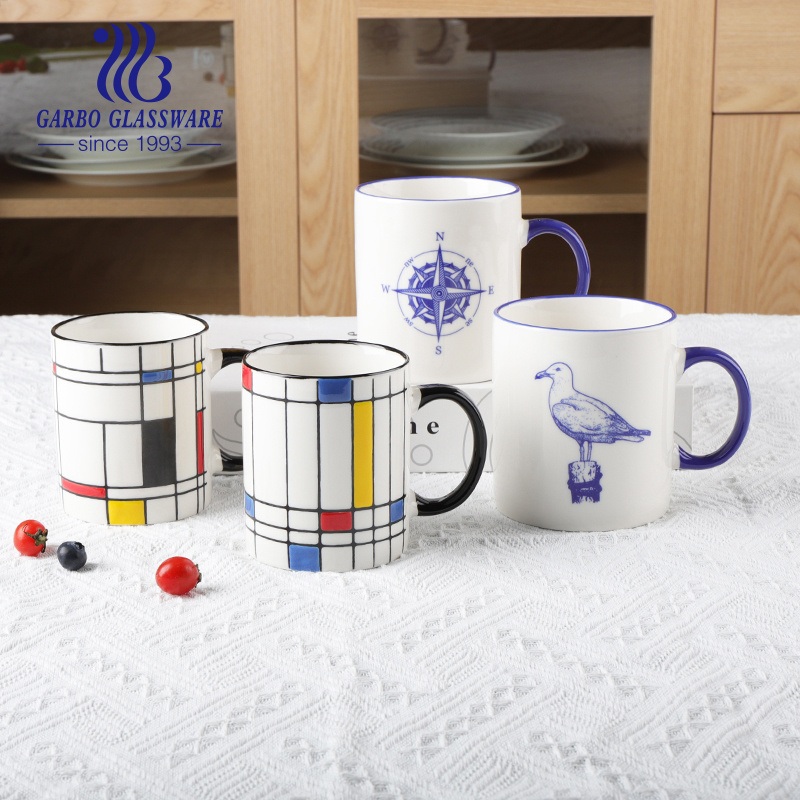 China Suppliers Custom Blue Fashion Porcelain Coffee Mug with Decal Simple Mike Mug Ceramic Mug – Ceramic Coffee Mug and Mug with Handle price