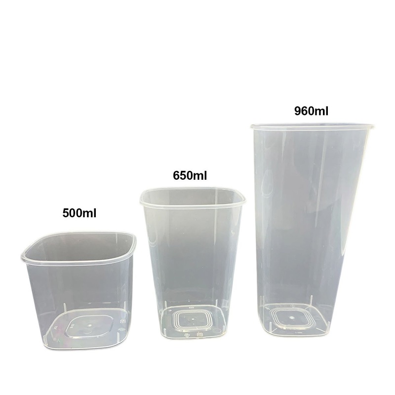 Customized Logo Printing High Cup Disposable Plastic Tableware PP Three Different Heights Cup Transparent for Coffee – PP Cup and Disposable Plastic Cup price