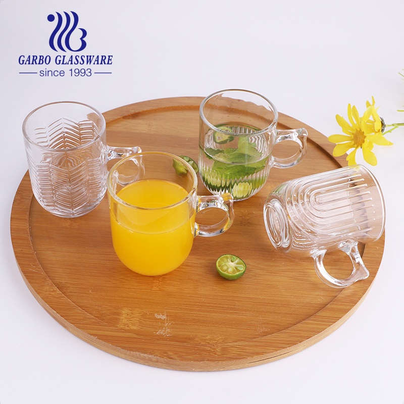 Factory Ready to Ship Clear 250ml Engraved Glass Mug for Water Coffee – Glass Mug and Coffee Mug price