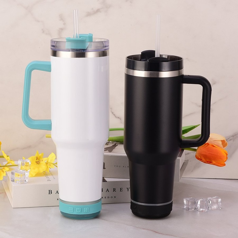 Handle Stainless Steel 40 Oz Tumblers Wireless Cups 40oz Insulation Blanks Sublimation Music Tumbler with Bluetooth Speaker – Sublimation Music Tumbler and 40oz Insulation Blanks Tumbler price