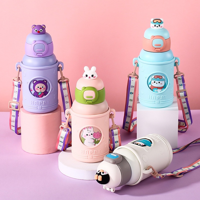 Wholesale Cute Portable Straw Stainless Steel Water Bottle for Kids Cartoon Hot Selling Insulated Vacuum Water Bottle – Water Bottle and Stainless Water Bottle price