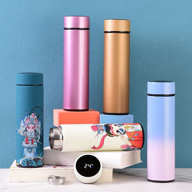 17oz 500ml Water Fitness Factory Colour Logo Tea Smart Temperature Gift Stainless Steel Drinking Bottle with Lid – Drinking Bottle with Lid and Stainless Steel Bottle price