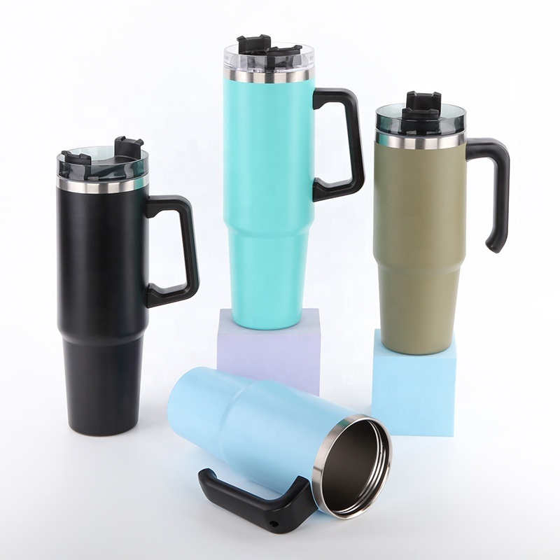 40oz 1200ml Can Steel Vacuum Coffee Tumbler Custom Travel Mug Cups Wine Stainless Steel Cup with Straw Lid – Cup with Straw Lid and Stainless Steel Cup price