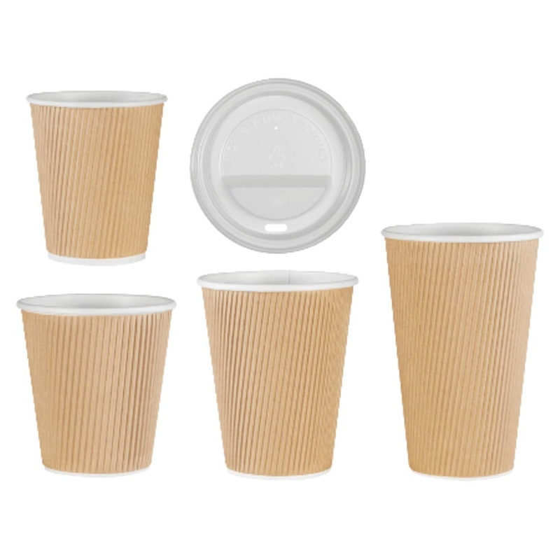 8oz 12oz 16oz Customized Design Drinking Cup Disposable Printed Paper Double Wall Ripple Paper Coffee Cups – Disposable Cup and Drinking Cup price
