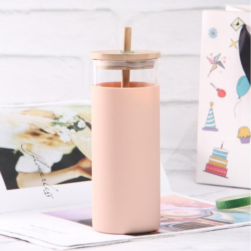 Hot Sale 350ml 480ml Glass Water Bottle with Silicon Sleeve and Bamboo Lid Straw Custom Logo Gift Glass Drinking Bottle – Bottle and Glass Botlle price