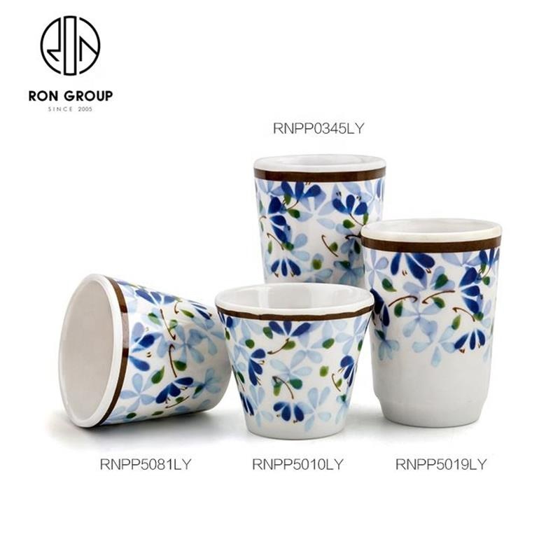 Modern Wholesale Customized Blue Pattern Ceramic Porcelain Drinkware Coffee Cafe Tea Water Cup for Restaurant Hotel Use – Coffee Cafe Tea Water Cup and Ceramic Porcelain Cup price