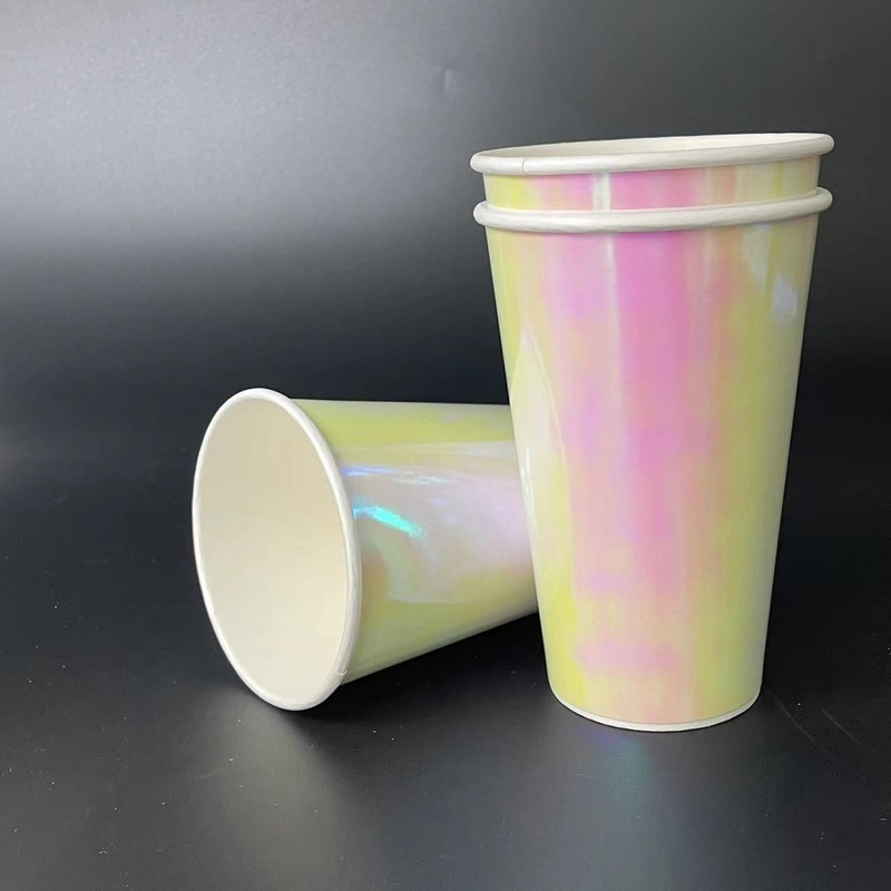 New Design Inductive Laser Disposable Wholesale Recyclable Custom Logo Laser Rainbow Paper Cup – Paper Cup and Mug price
