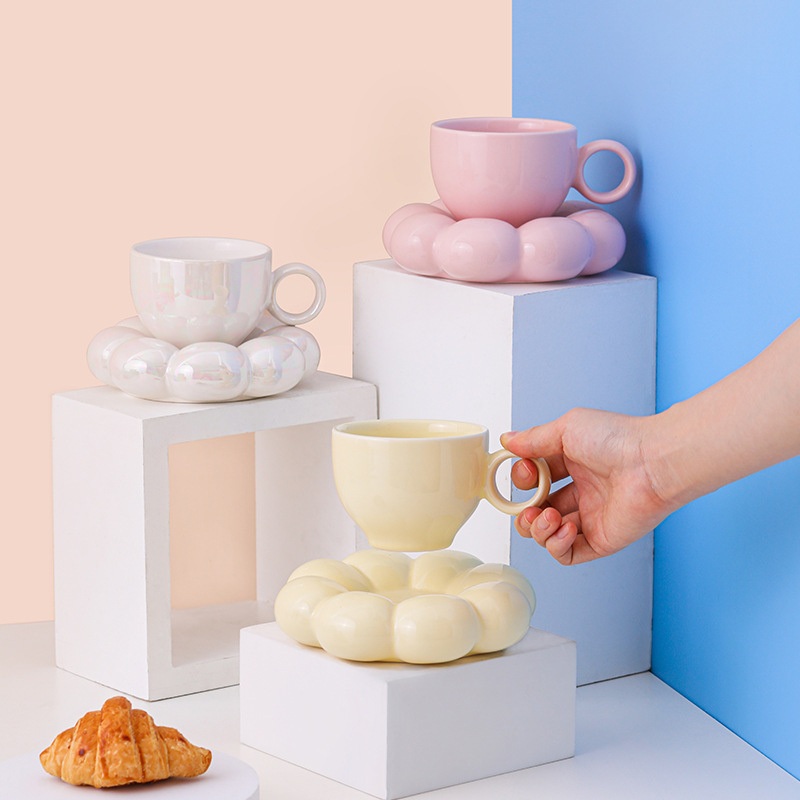 Nordic Coffee Mug High-Value Sunflower Ceramic Cup Cute Cup Set – Party Supply and Holiday Decoration price
