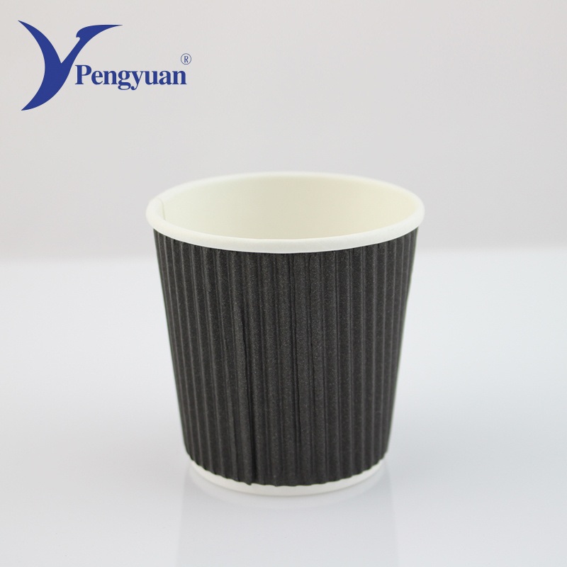 Wholesale Custom Disposable Ripple Wall Paper Cup Beverage Coffee Paper Cup – Ripple Wall Paper Cup and Disposable Paper Cup price