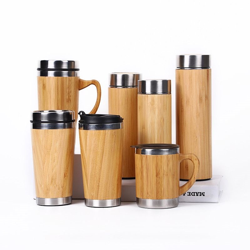Wholesale Eco Friendly Bamboo Thermal Water Bottles Stainless Steel Vacuum Flask Travel Mug – Coffee Mug and Stainless Steel Coffee Mug price