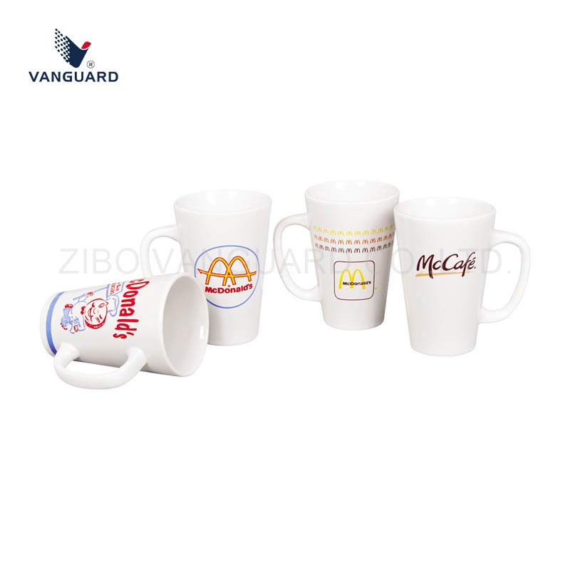 Wholesale Sublimation Ceramic Cone Mug V Shape Big Handle Easier Hand White Cone Ceramic Mug with Decal Printing – White Cone Ceramic Mug and Ceramic Cone Mug price