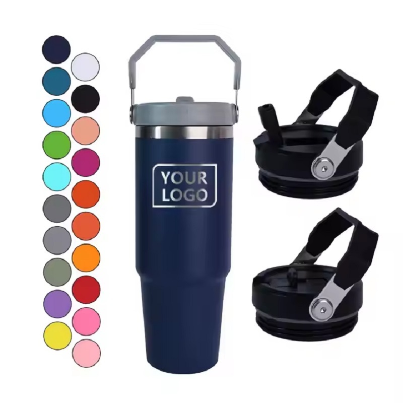 30oz Travel Car Cup with Handle and Logo Stainless Steel Insulated Thermo Beer Coffee Cups Powder Coated Stainless Steel Travel Tumblers with Straw – 30oz Travel Car Cup and Coffee Cup price