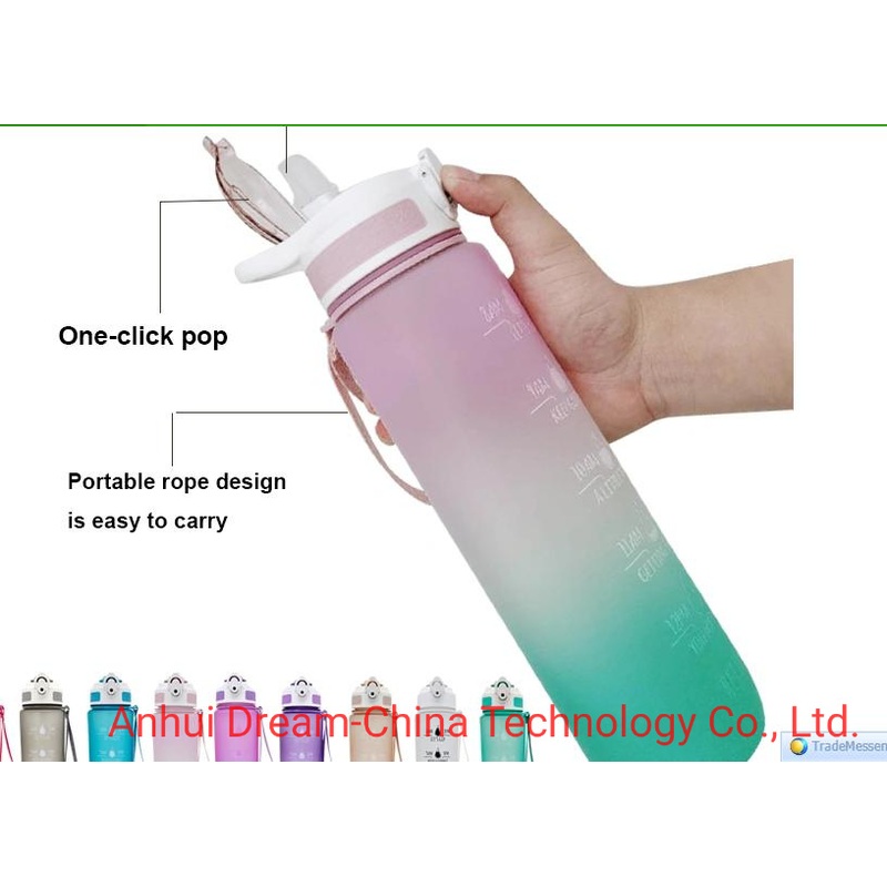 32oz BPA Free Gym Plastic Sports Matte Straw Motivational Water Bottle – Water Bottles and Plastic Waterbottles price