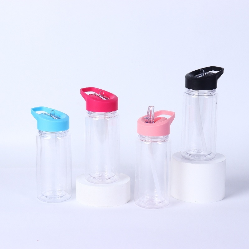 BPA Free 10oz Double Wall Acrylic Pre Drilled Hole Snow Globe Snowglobe Tumbler Kids Sports Water Bottle Cup with Nozzle Lid – 10oz Plastic Cup Kids Bottle and Double Wall Wholesale Sippy Cup price