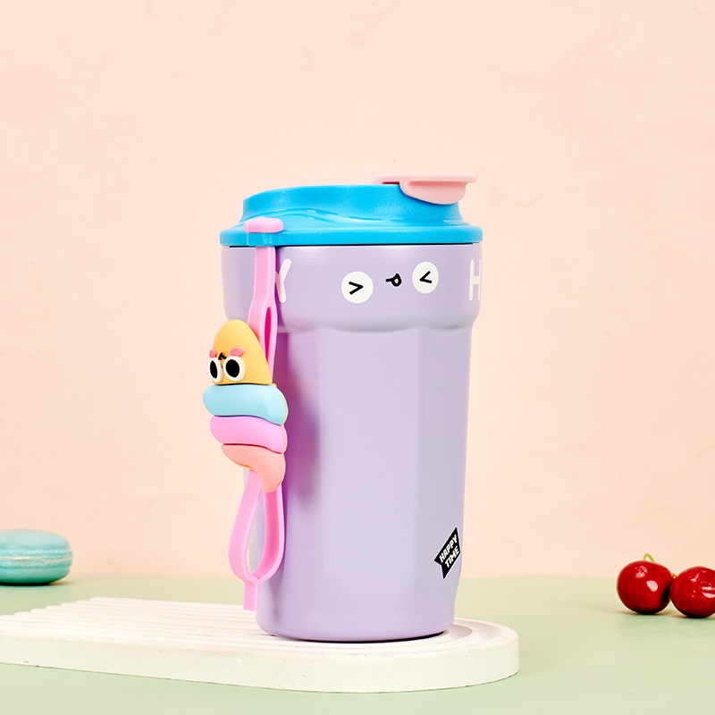 Custom 450ml Double Wall Insulated Stainless Steel Coffee Wine Tumbler Cup Travel Mug with Water Proof Lid Rope Lanyard Toy – Cup and Water Bottle price