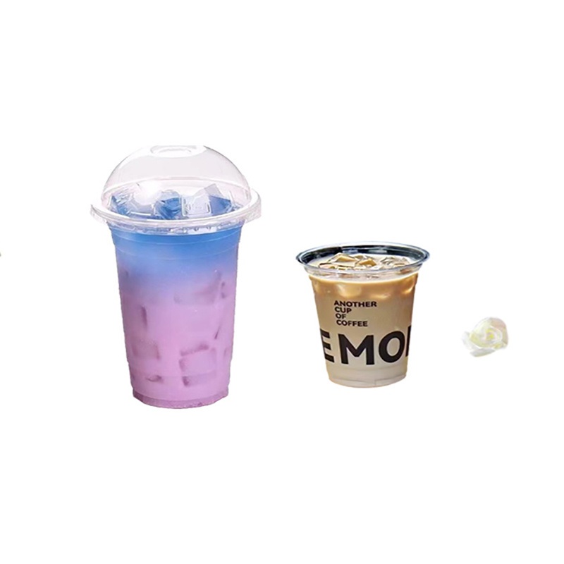 Custom Disposable Plastic Pet Cups Boba Cup with Dome Lids – Plastic Cups and Plastic Cups with Lids price