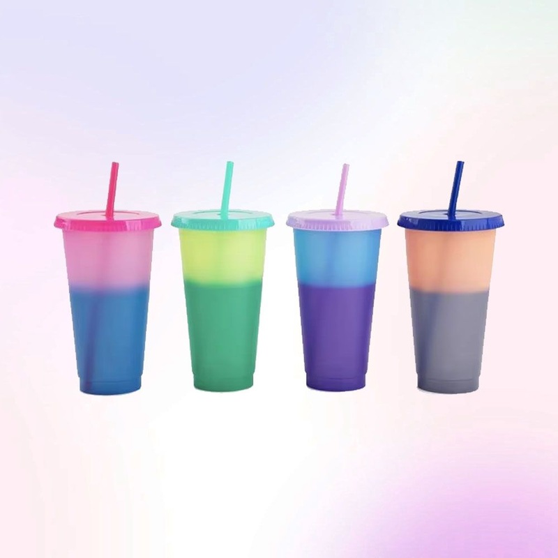 Custom Mugs Plastic Drink Cup Reusable 24oz Temperature Multi Color Changing Cups Sustainable Outdoor Bubble Tea Cup with Straws – Mug and Ceramic Mugs price