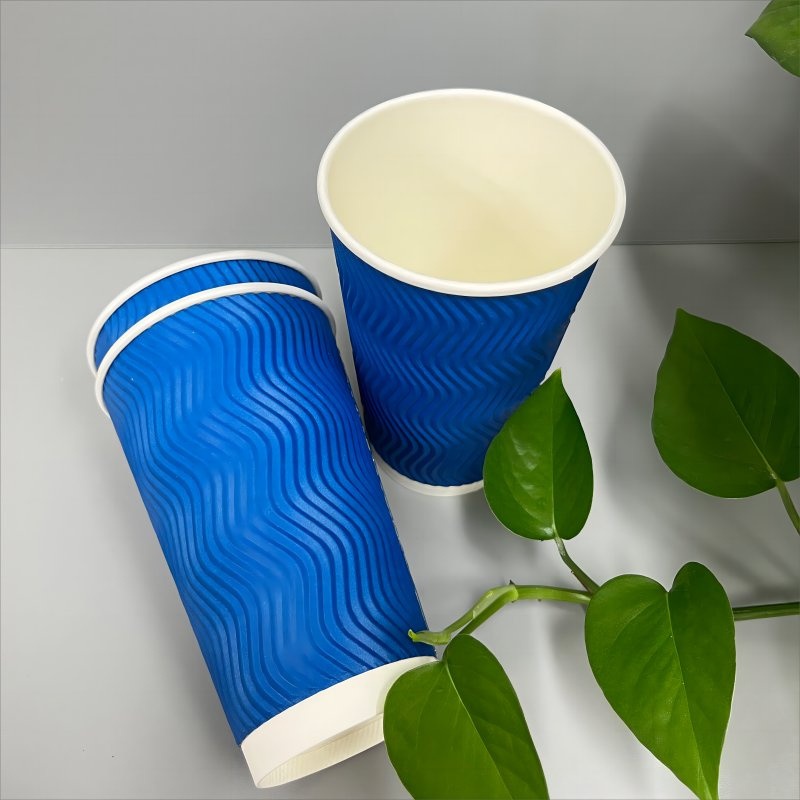 Customized Printing Disposable PE Coating Ripple Wall Corrugated Coffee Paper Cup – Custom Logo Printed Paper Cup and Disposable Paper Cups price