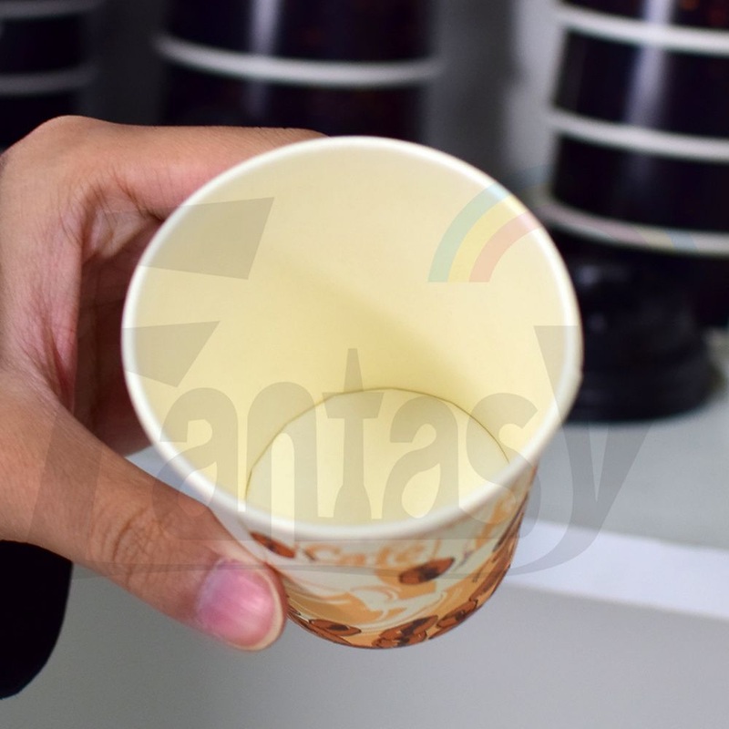 Disposable Supermarket Customizable Logo Size Customization Customized Custom Modern Paper Handle Cup – Paper Cup and Paper Handle Cup price