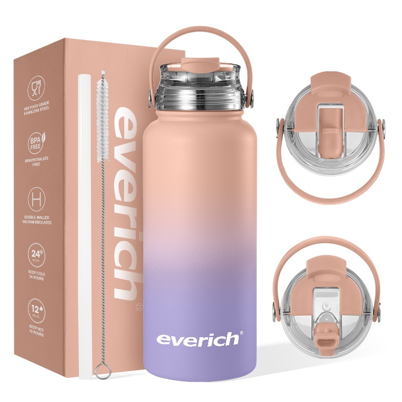 Everich Double Wall Stainless Steel Water Bottle with Tritan Lid BPA Free Leak Proof – Insulated Tumbler and Stainless Steel Bottle price