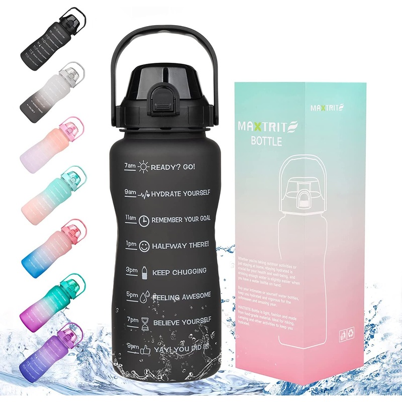 Motivational Large Water Bottle 2L Plastic Sports Water Bottles with Time Marker – Water Bottle and Travel Bottle price