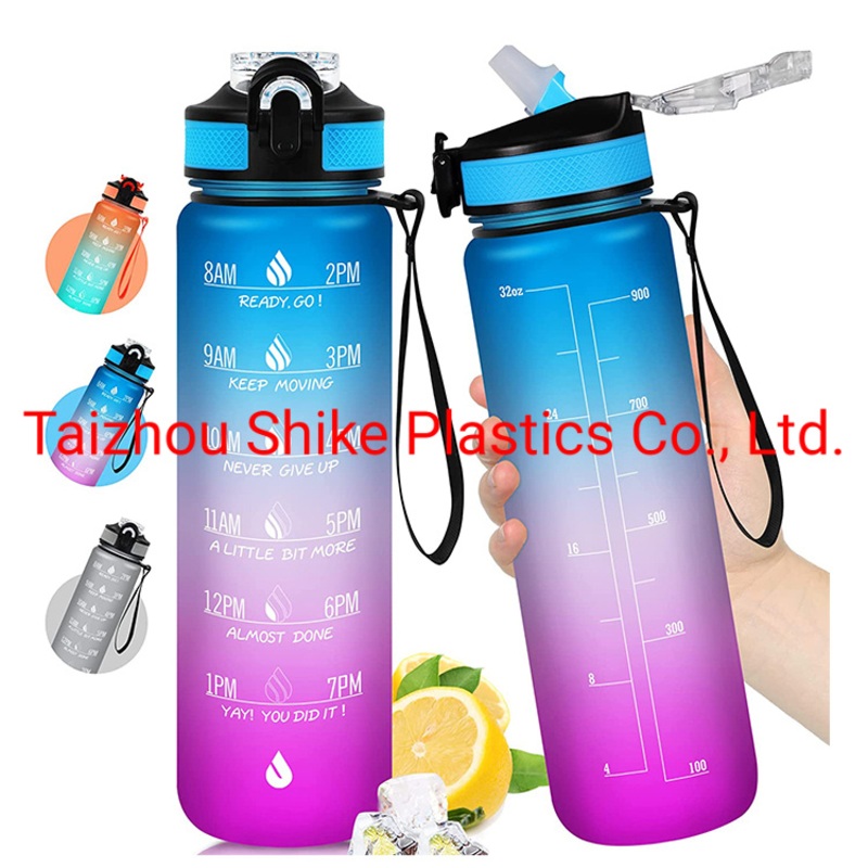 1liter Gradient Rubber Coated Leak Proof Plastic Motivation Motivating Motivational Straw Water Bottles 1 LTR with Time Mark – Tritan Water Bottle and Water Bottle price