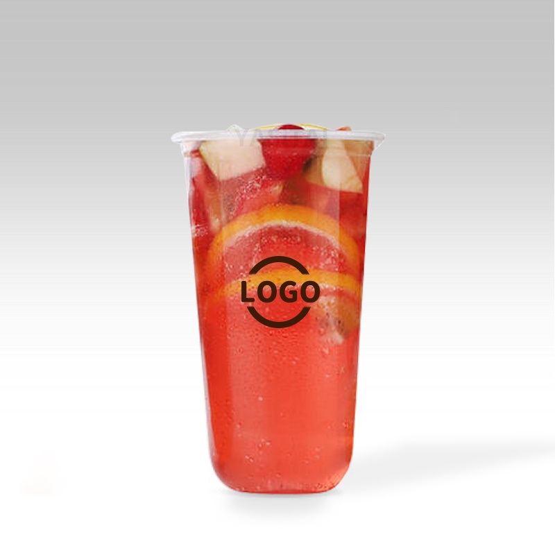 Custom Printed Disposable Clear 12oz 16oz 22oz PP Pet Cup U Shape Fruit Milk Boba Bubble Tea Plastic Cup – Disposable Cup and Pet Cup price