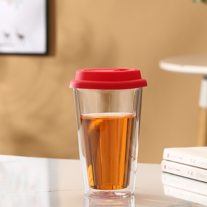 Double Layer Transparent Multi-Color Cup Lid Household Water Bottle – Glass Bottle and Water Glass price