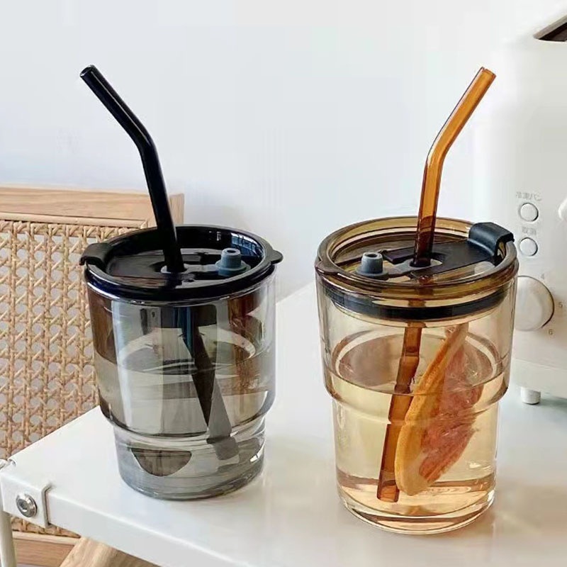 Factory Price Glass Straw Cup Office Coffee Cup Insulation Straight Drink Water Bottle – Double Glass Cup and Drinking Glasses Coffee Cup price