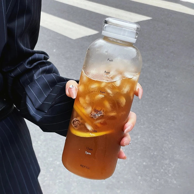 Large 750ml Beverage Glass Water Bottle with Straw Eco-Friendly – Office Cup and Coffee Bottle price